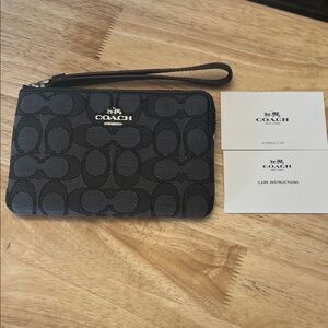 Coach Black Signature Wristlet